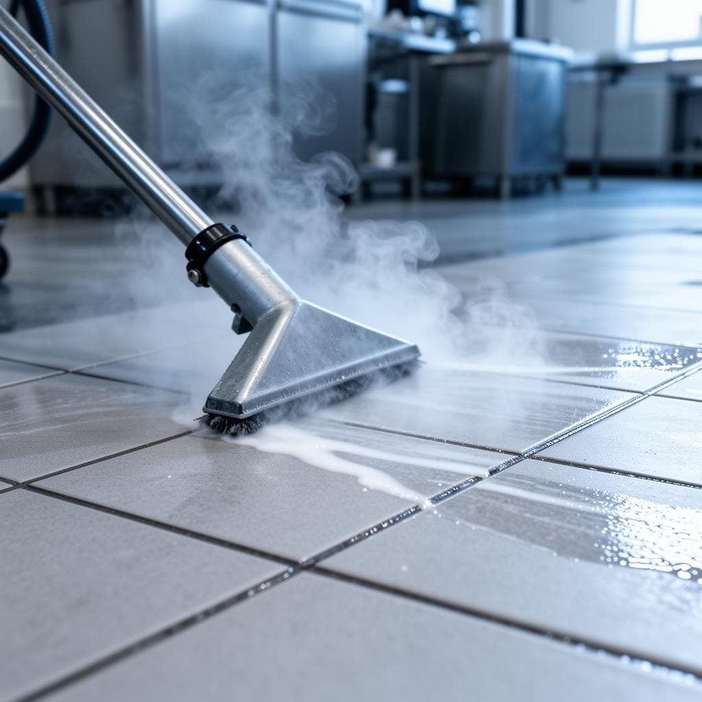 Deep cleaning team working in a commercial space