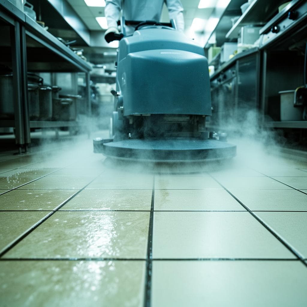 Professional deep cleaning of commercial kitchen surfaces in Perth