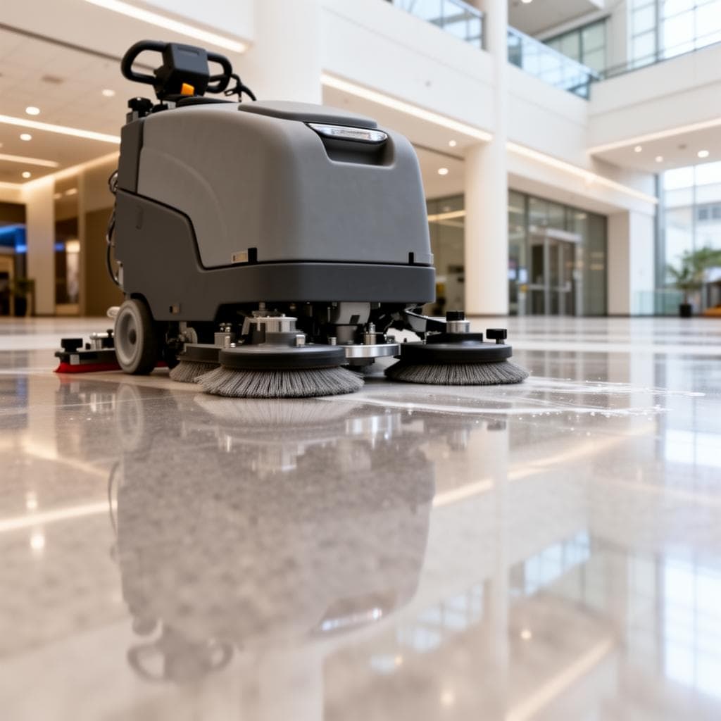 Commercial hard floor maintenance in a Perth facility