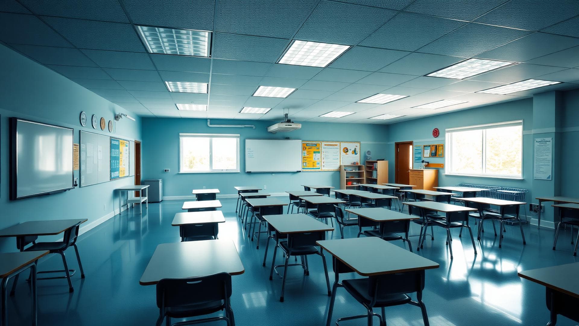 Periodic cleaning team working in a commercial space