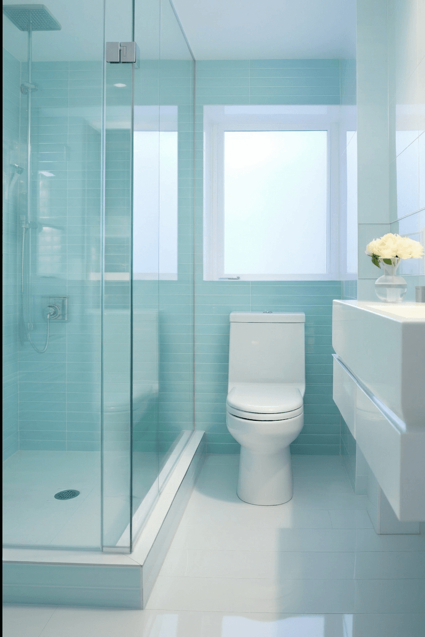 Clean modern commercial washroom with stainless steel fixtures in Perth